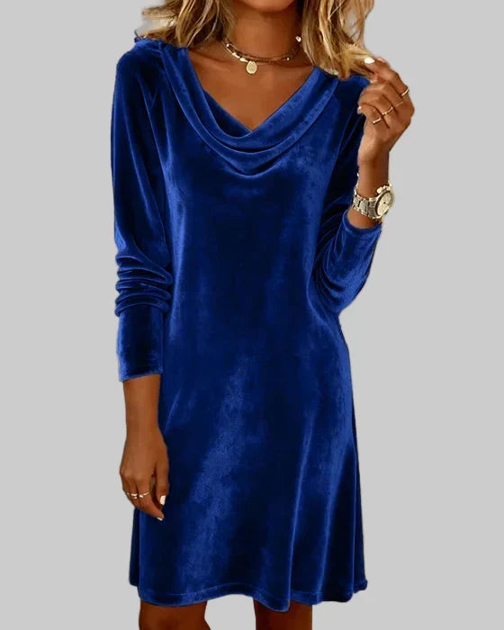 Beatrice | Draped Cowl-Neck Dress