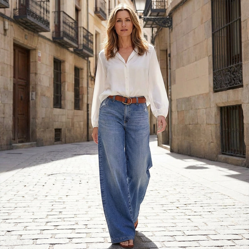 Camille | Retro High-Waisted Wide Jeans