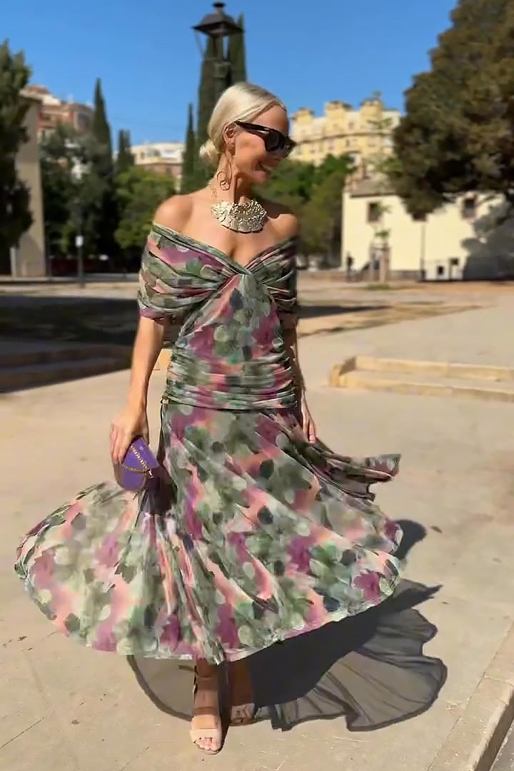 Elspeth | Off-Shoulder Floral Maxi Dress