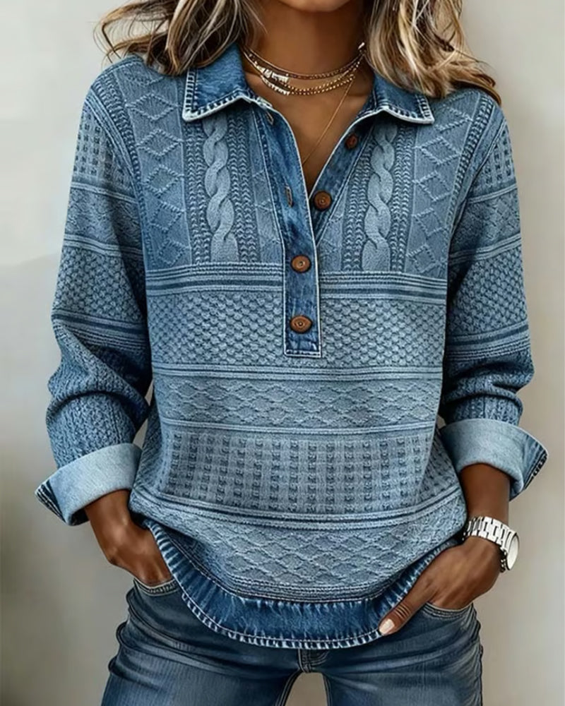Nadia | Half-Button Sweatshirt