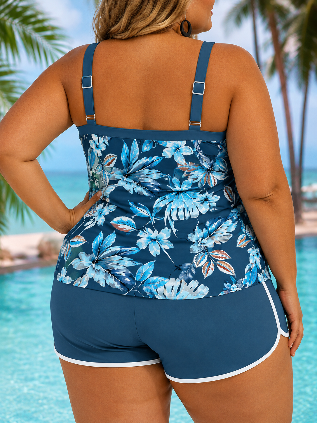 Imke | Sleeveless Printed Tankini