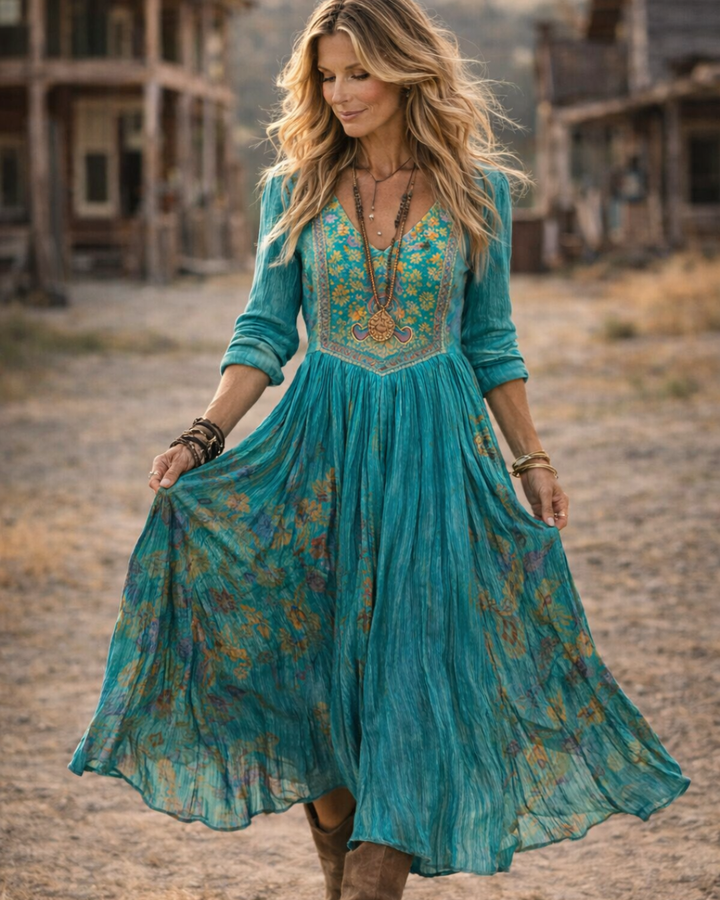 Sienna | Long-Sleeve V-Neck Dress