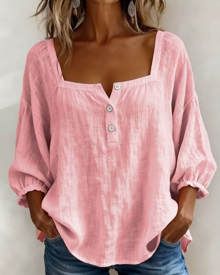 Fiona | Puff Sleeve Square-Neck Blouse