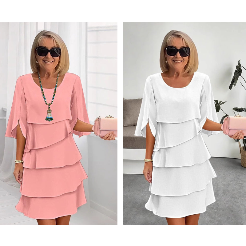 Adeline | Puff-Sleeve Layered Dress