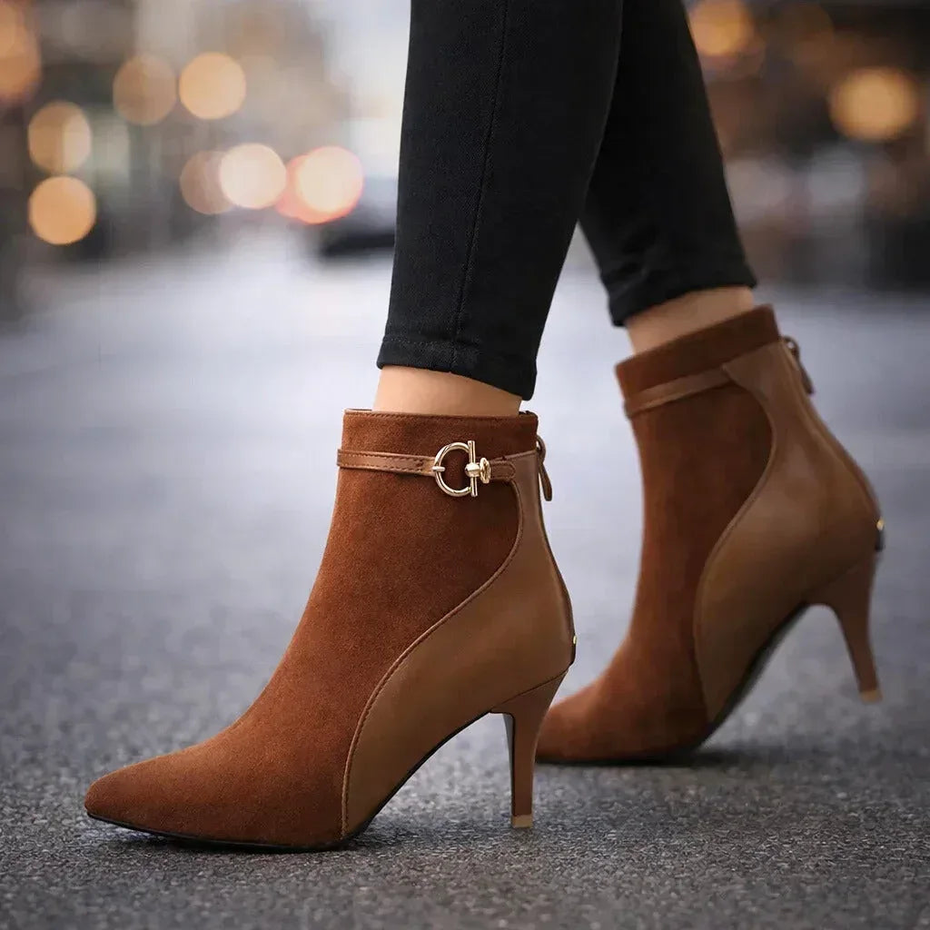 Elspeth | Two-Tone Heeled Boots