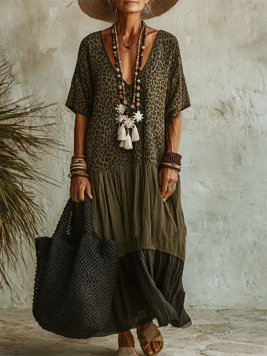 Ophelia | Leopard Print Maxi Dress
