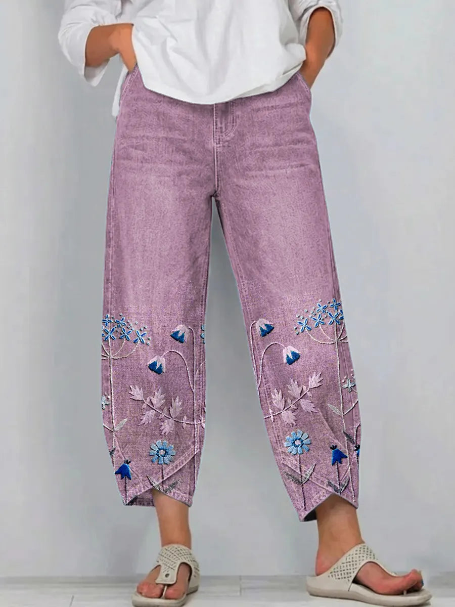 Hazel | Embroidered Casual Trousers