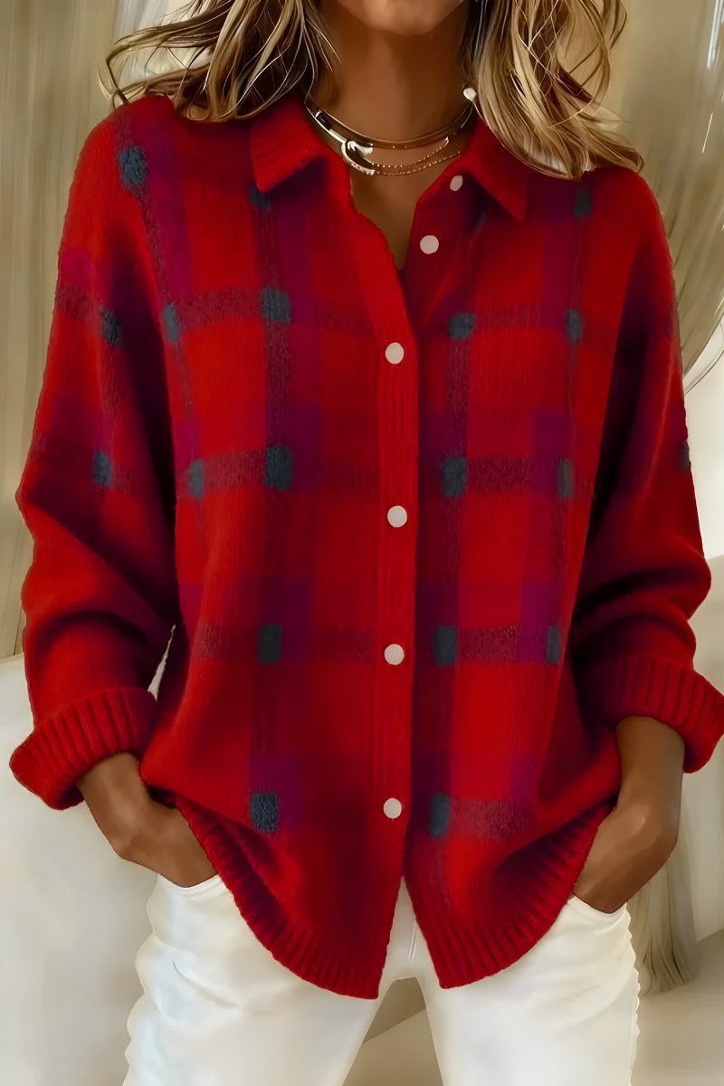 Orla | Checked Knit Cardigan