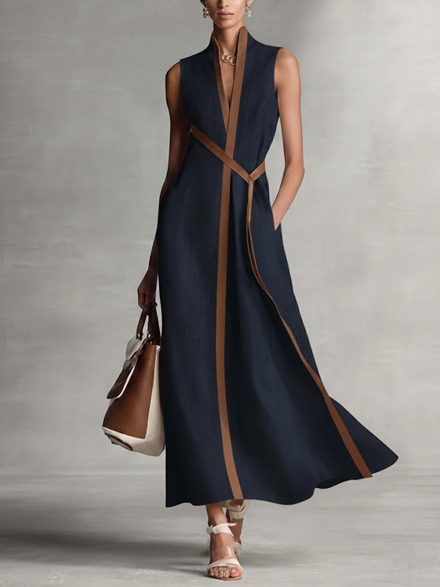 Elira | Sleeveless Mandarin-Collar Dress