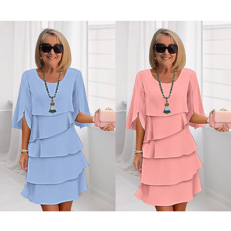Adeline | Puff-Sleeve Layered Dress
