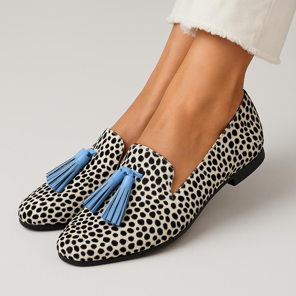 Yvaine | Polka Tassel Loafers