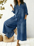 Aminta | Wide-Leg Denim Jumpsuit