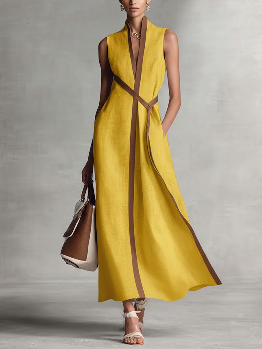 Elira | Sleeveless Mandarin-Collar Dress