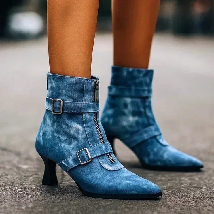 Diane | Double-Buckle Heeled Boots