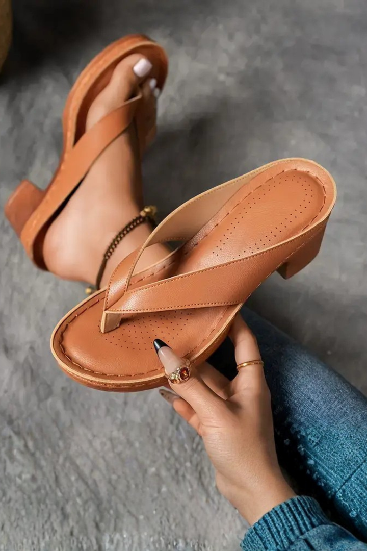 Felicity Metallic Block Heel Sandals