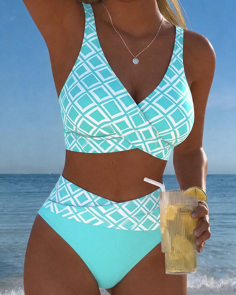 Martina | Checked High-Waist Bikini