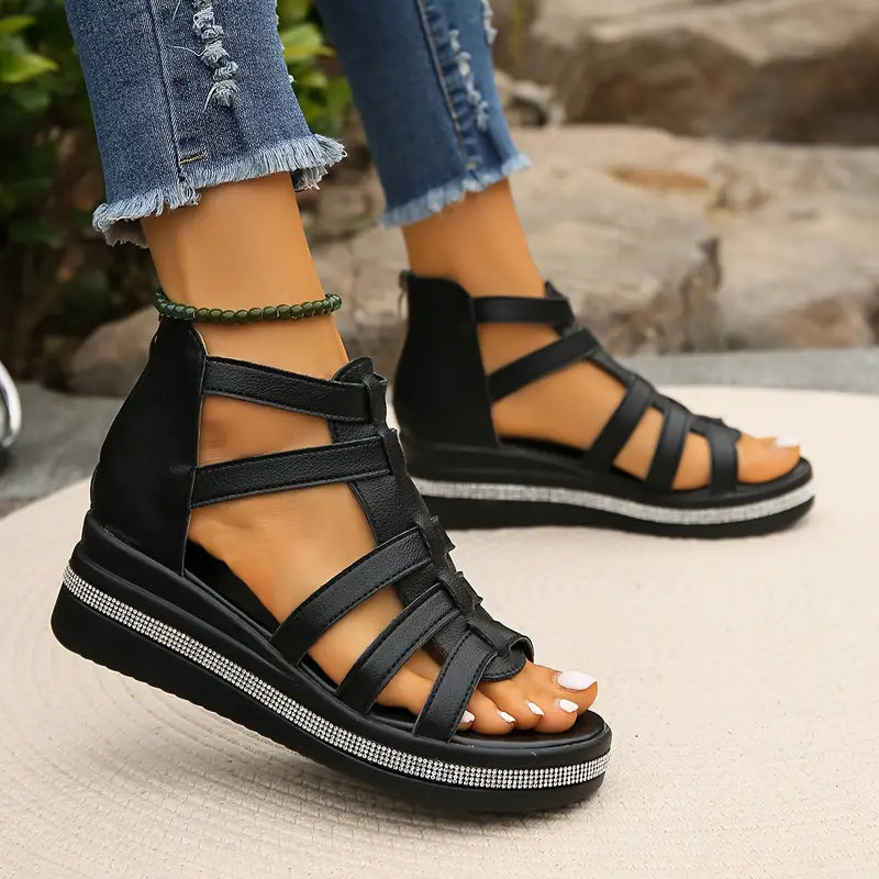 Clarissa | Rhinestone Comfort Sandals