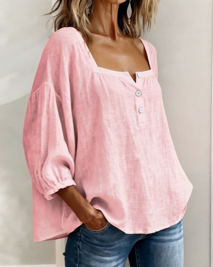 Fiona | Puff Sleeve Square-Neck Blouse