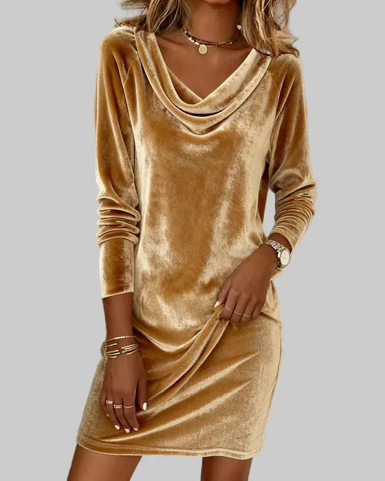 Beatrice | Draped Cowl-Neck Dress