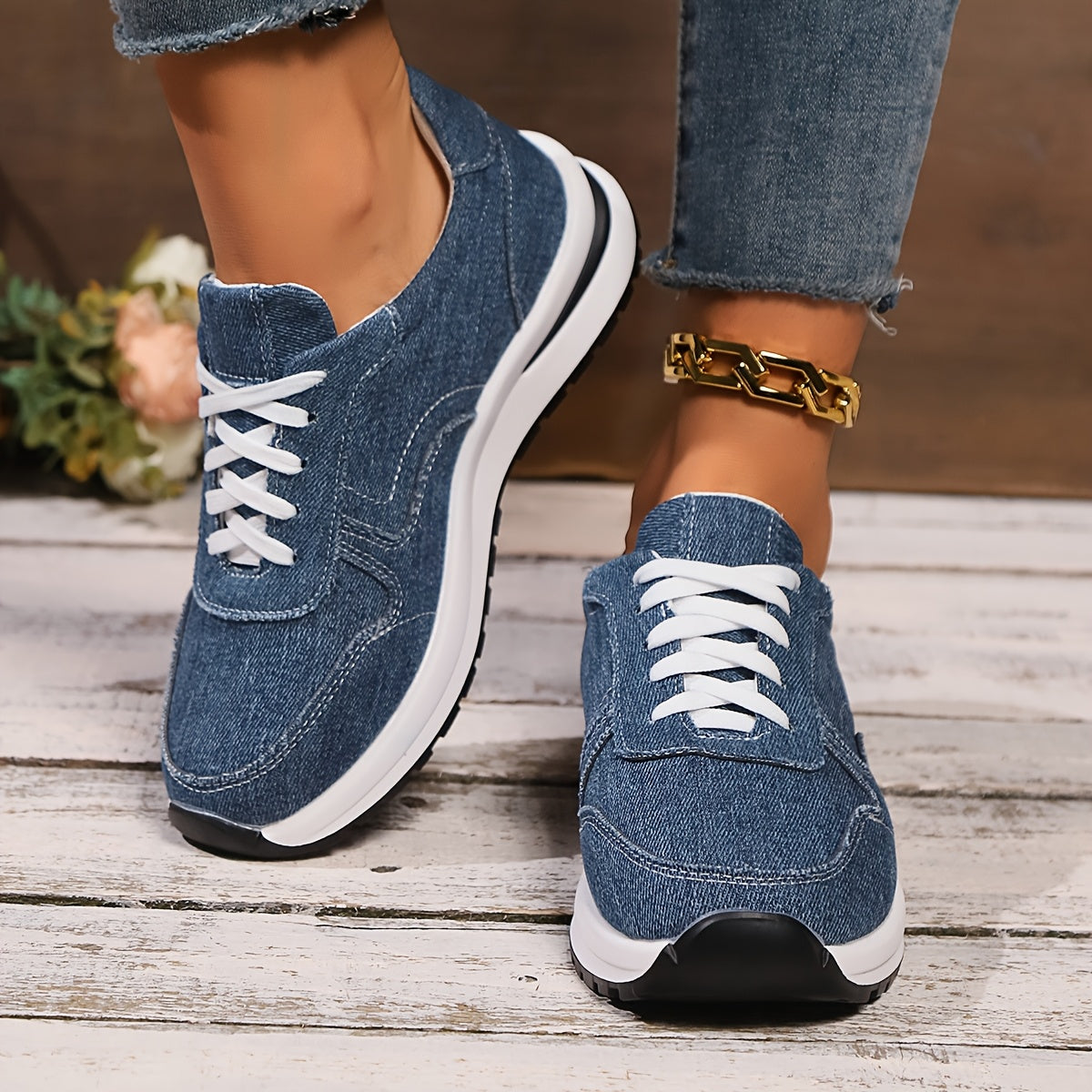 Isabelle | Denim-Look Trainers