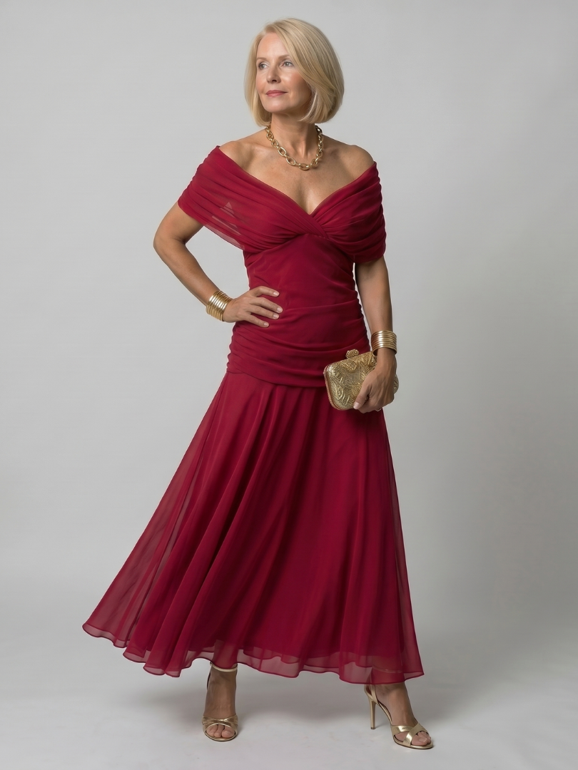 Xenia | Off-Shoulder Midi Dress