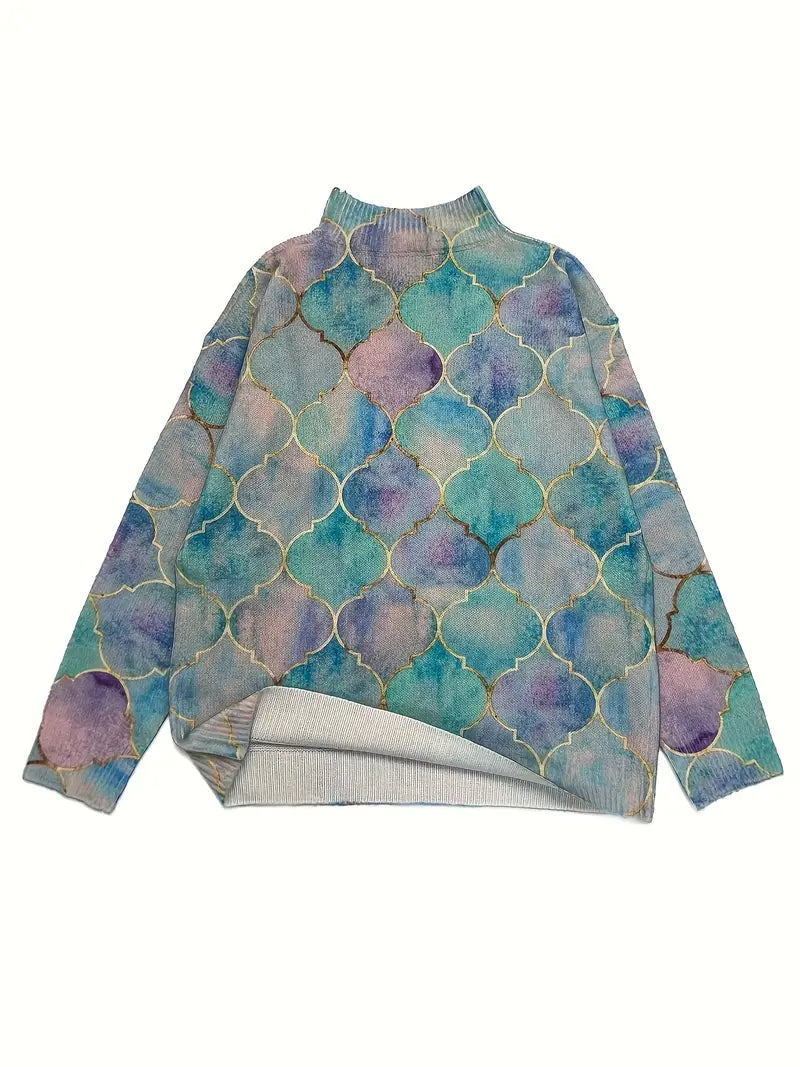 Genevieve | Watercolour Turtleneck Jumper