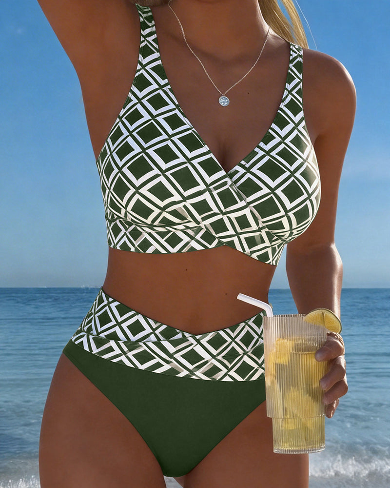 Martina | Checked High-Waist Bikini