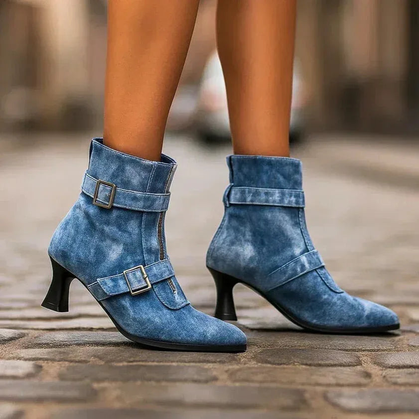 Diane | Double-Buckle Heeled Boots