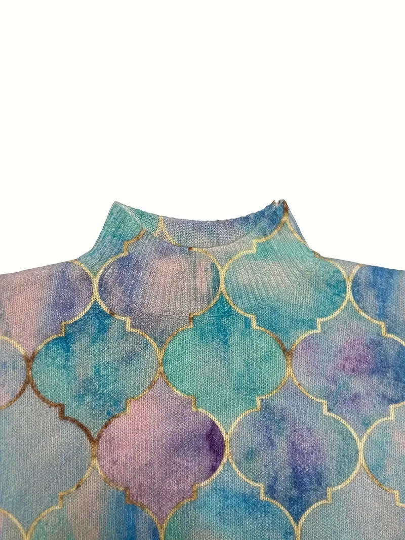 Genevieve | Watercolour Turtleneck Jumper