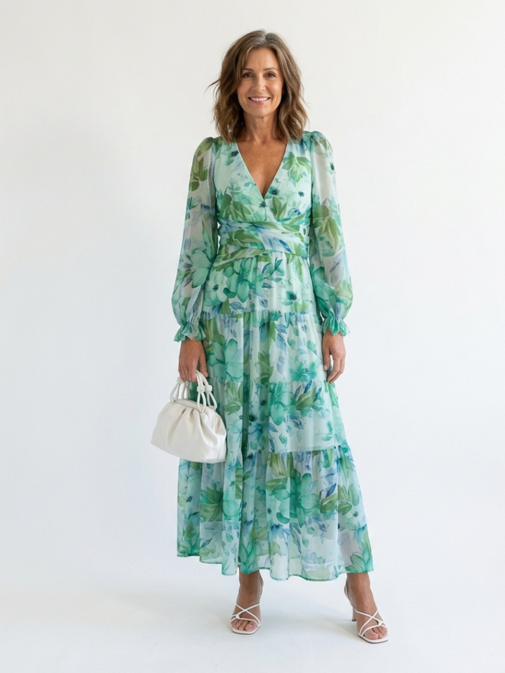 Primrose | Long-Sleeve Floral Maxi Dress