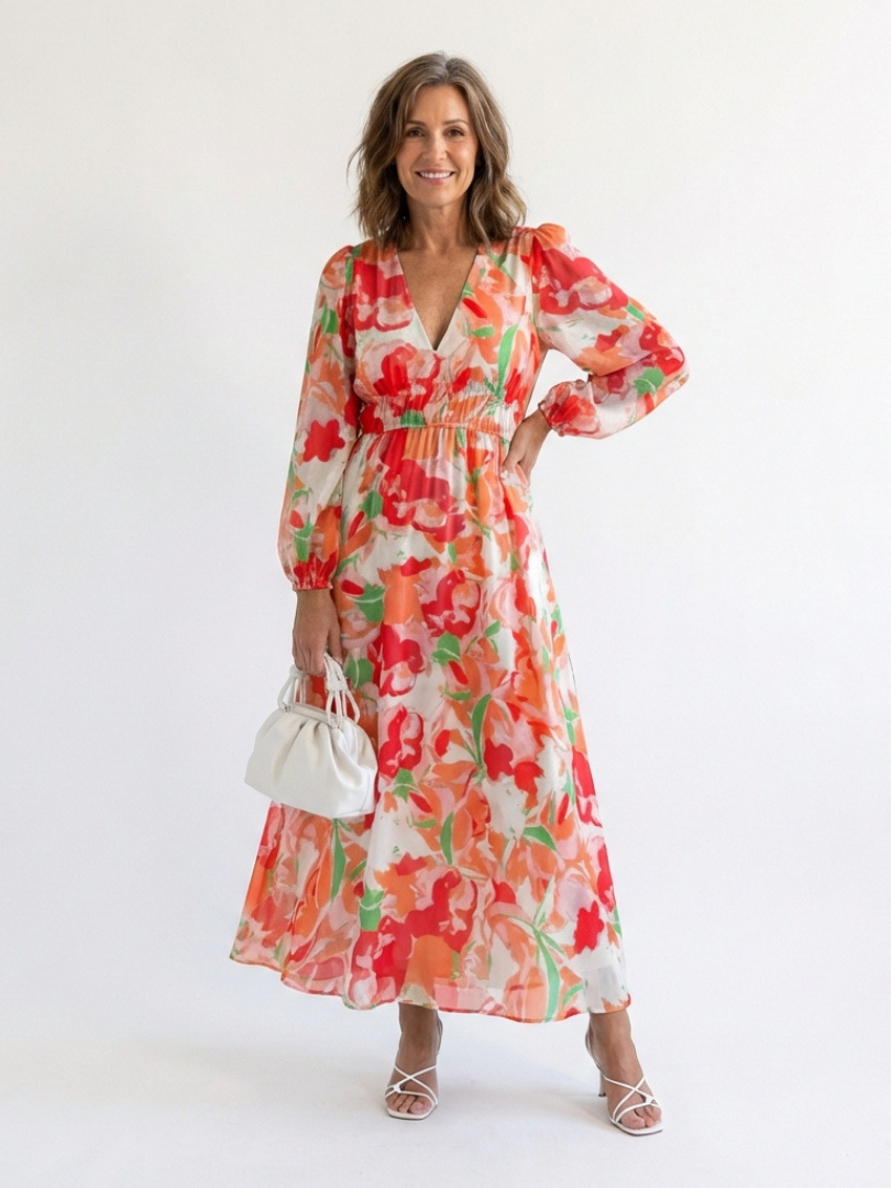 Primrose | Long-Sleeve Floral Maxi Dress