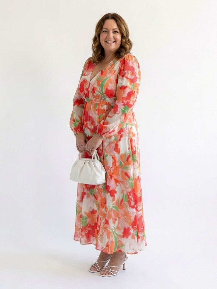 Primrose | Long-Sleeve Floral Maxi Dress