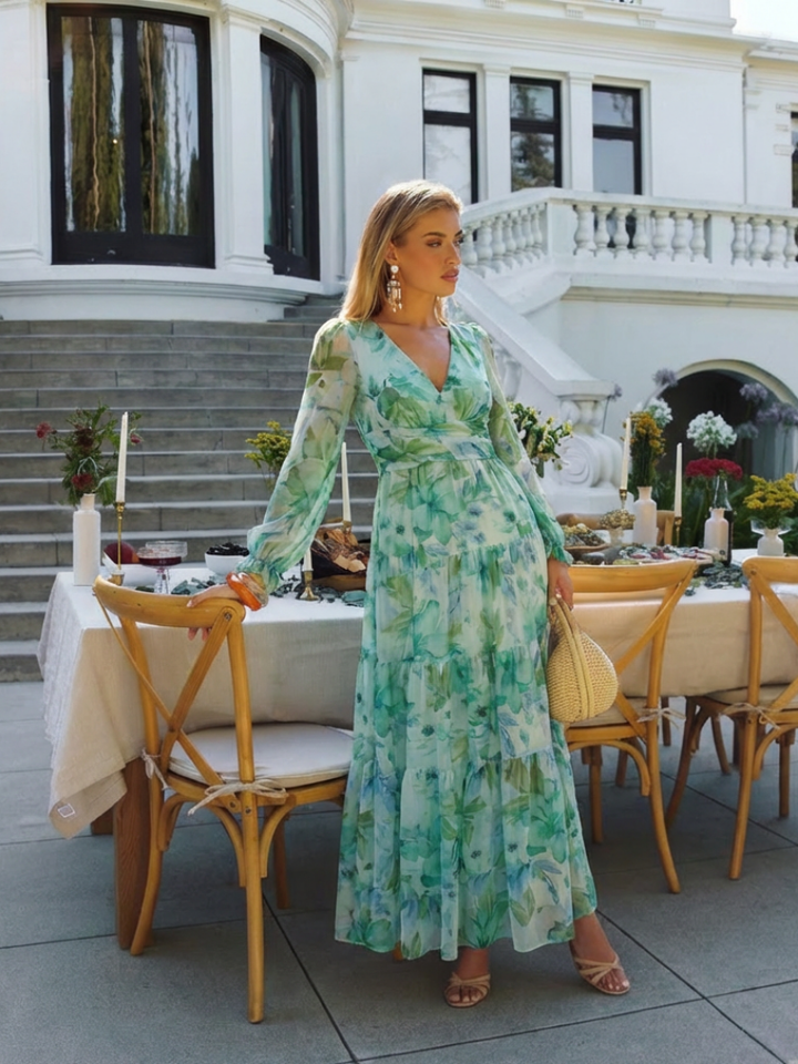 Primrose | Long-Sleeve Floral Maxi Dress