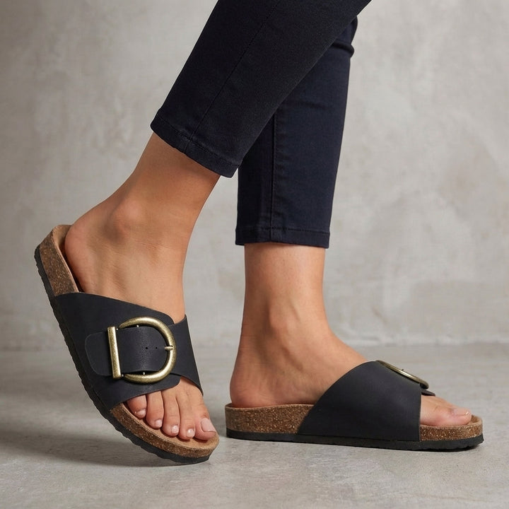 Adjustable Buckle Slide Sandals