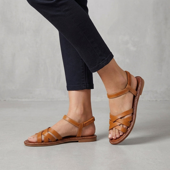 Elastic Strap Flat Sandals