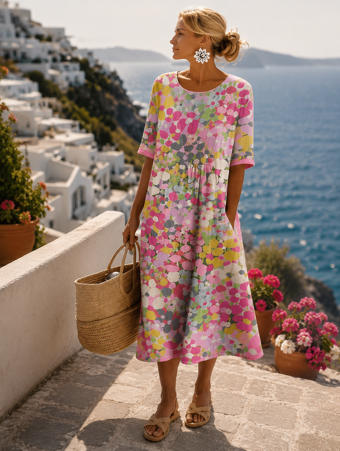 Elena | Airy Floral Midi Dress