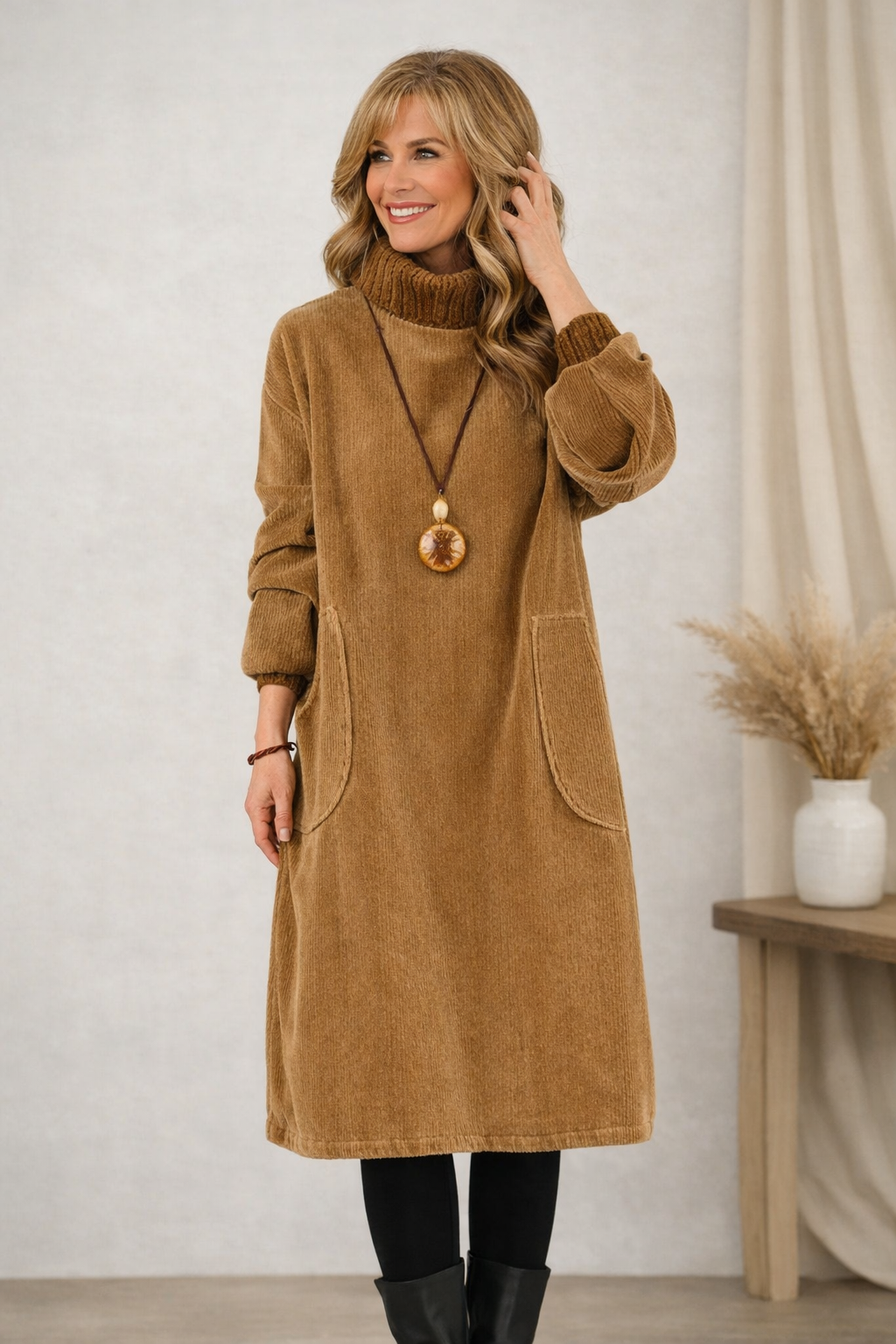 Nancy | Turtleneck Midi Dress