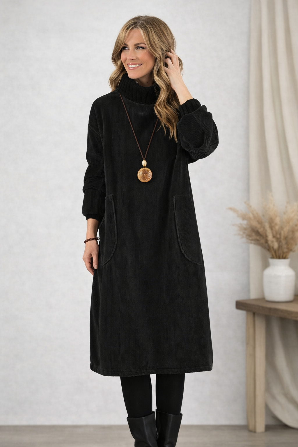 Nancy | Turtleneck Midi Dress