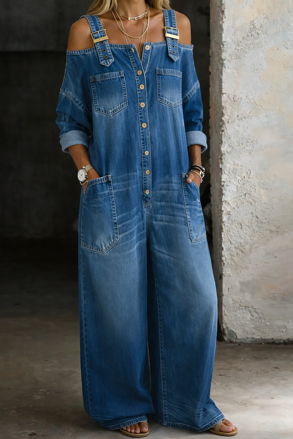 Seraphina | Denim-Look Jumpsuit