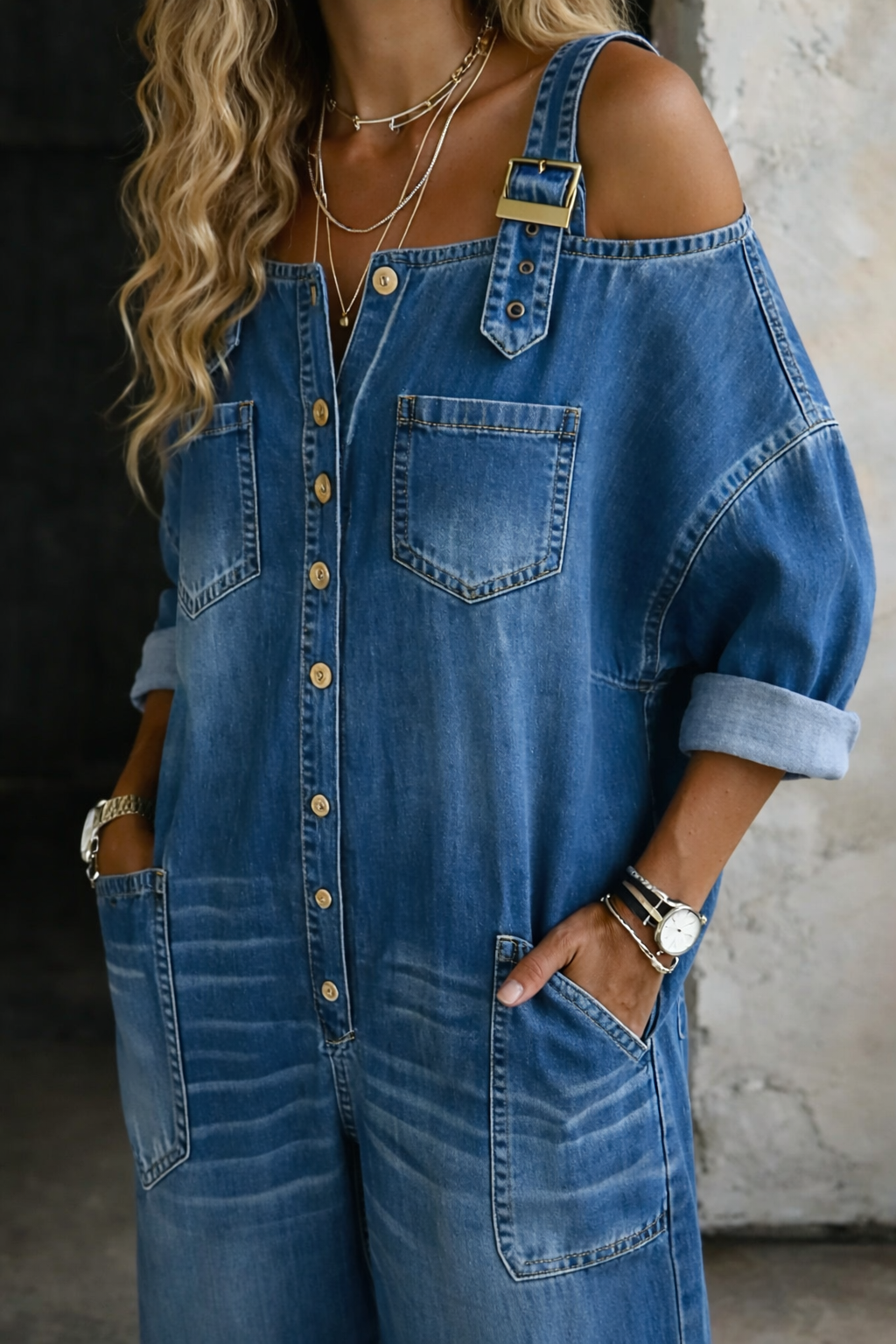 Seraphina | Denim-Look Jumpsuit