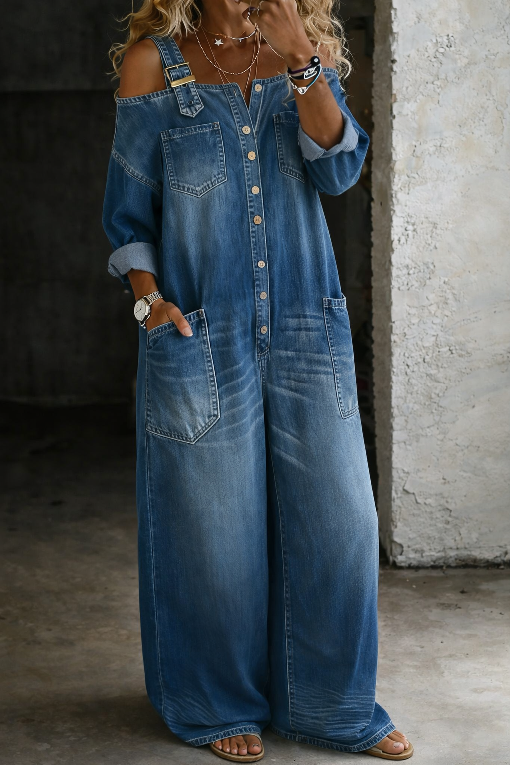 Seraphina | Denim-Look Jumpsuit