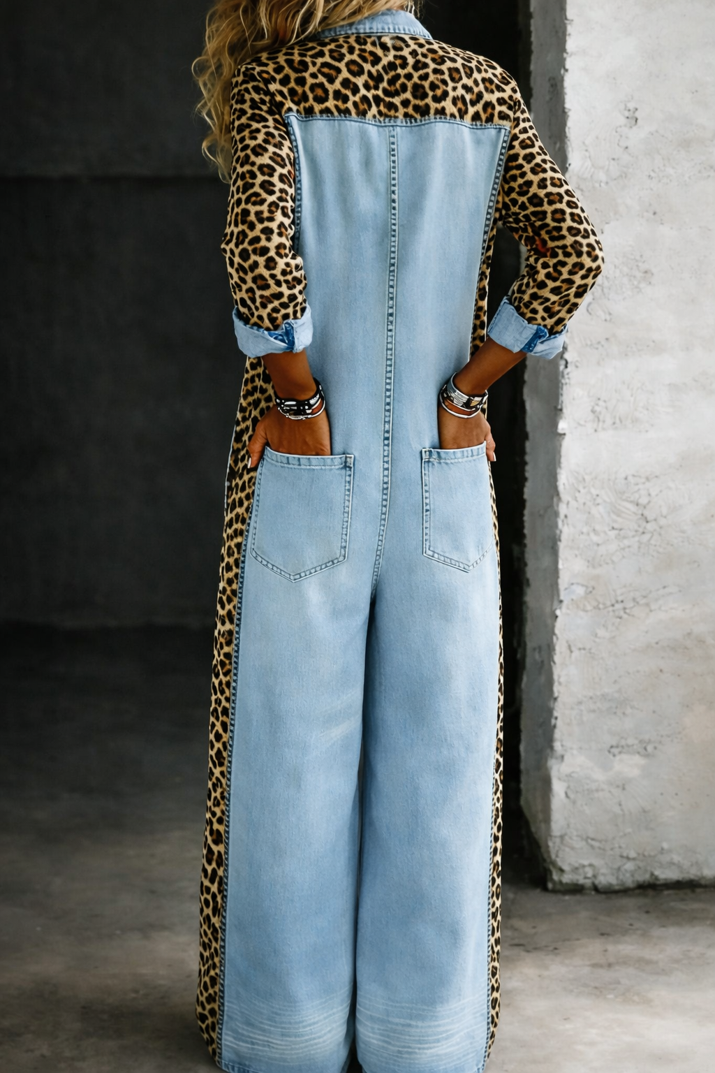 Sylvie | Denim-Look Shirt Jumpsuit