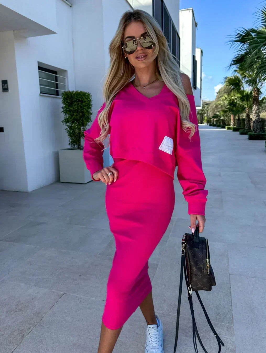 Georgina | Knit Overlay Dress Set