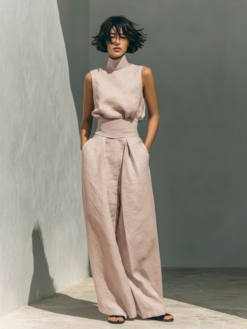 Ophelia | Sleeveless Top and Wide-Leg Trousers Set