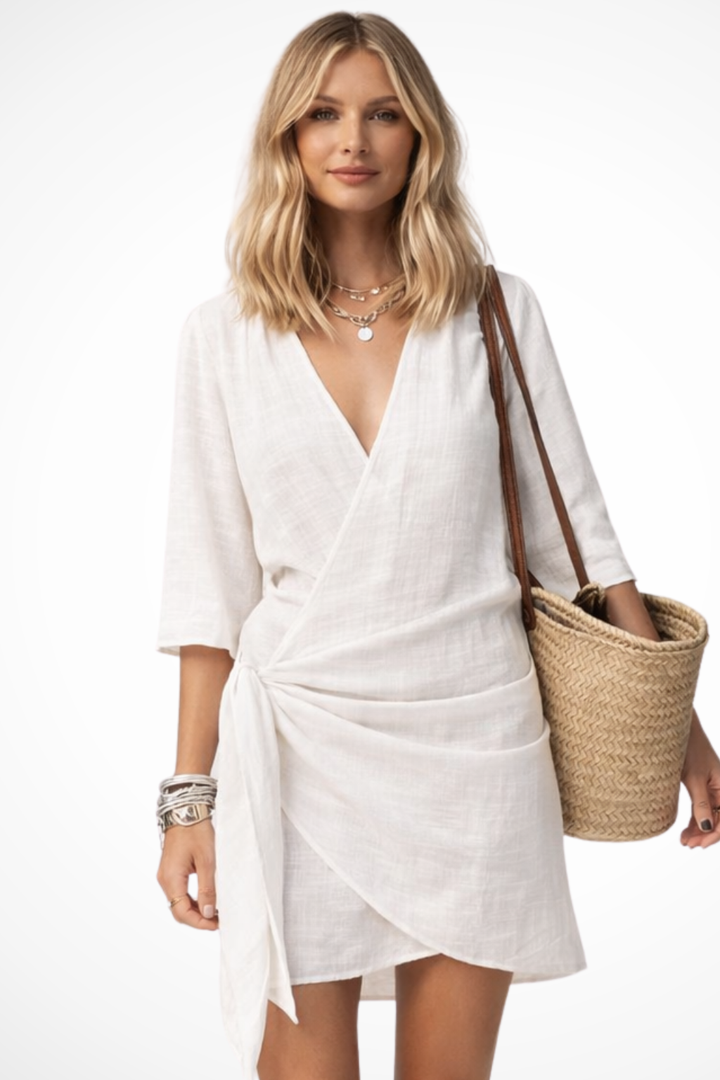 Margot | Wrap Tie-Waist Mini Dress