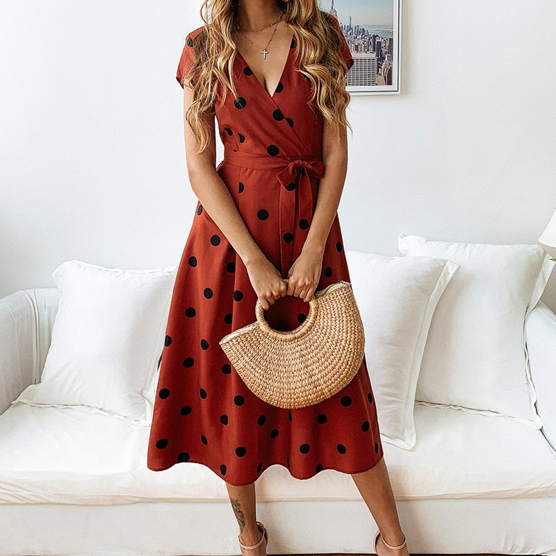 Juna | Polka Dot Midi Dress