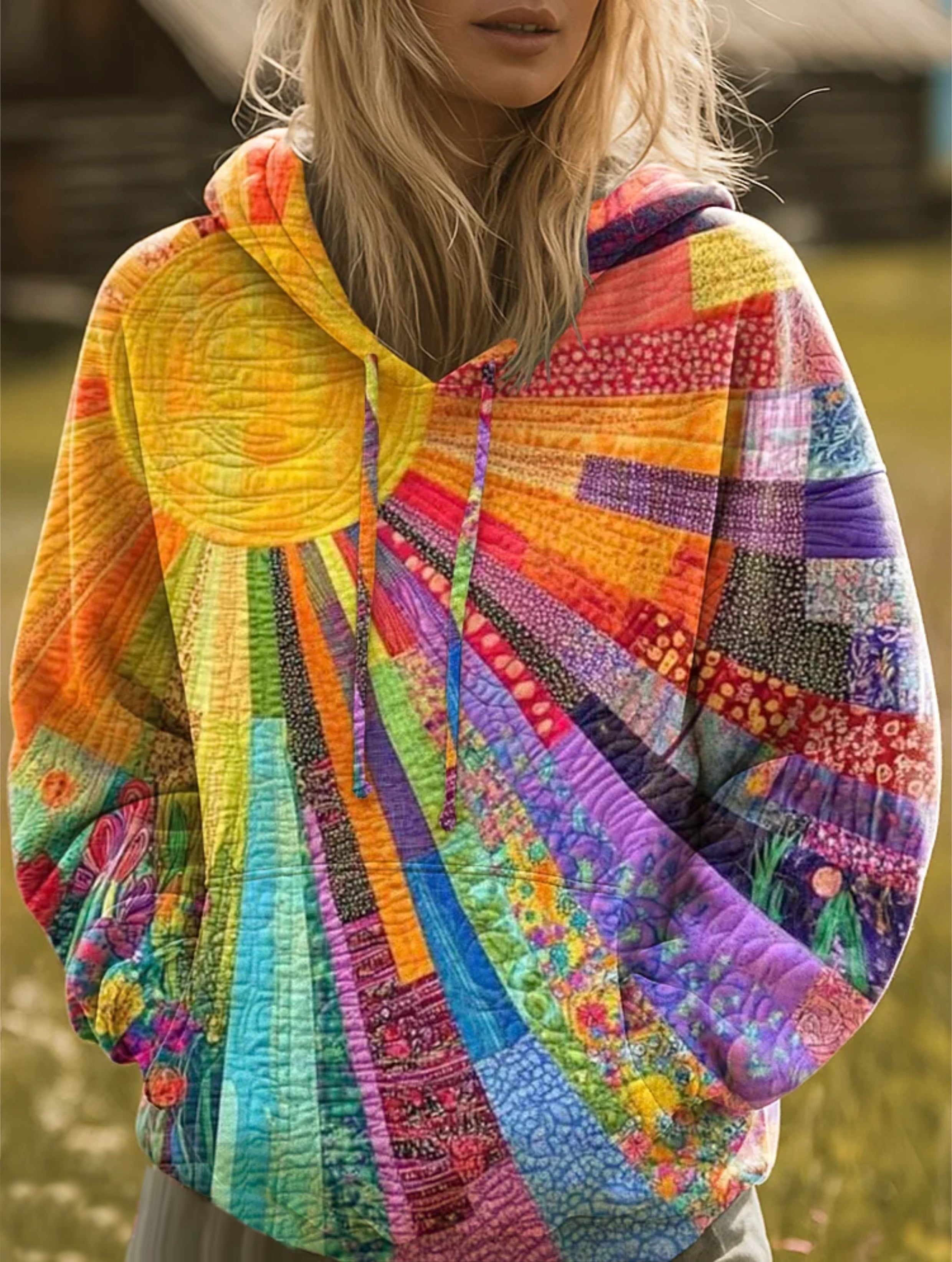Rosanna | Patchwork Print Hoodie