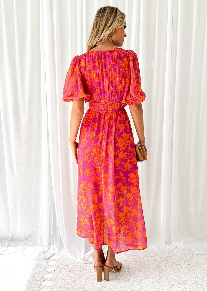 Katy | Floral Midi Dress