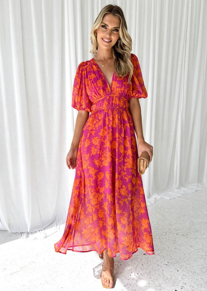 Katy | Floral Midi Dress
