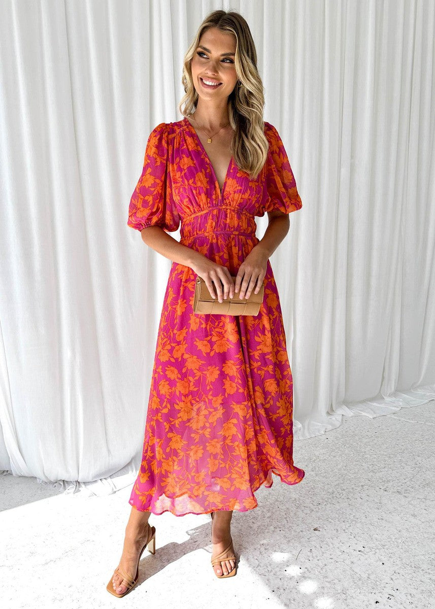 Katy | Floral Midi Dress